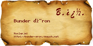 Bunder Áron névjegykártya